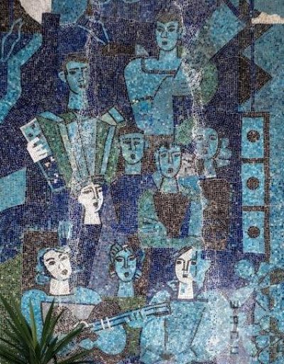 Mozaic de ceramică (4) în interiorul Magazinului „Muzica”