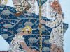 Copii plantând un copac (detaliu). parte din două panouri mari de mozaic pe fațada Liceului „Tudor Vladimirescu”