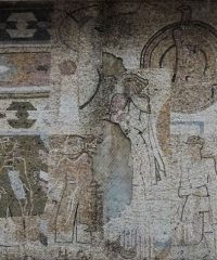 Panou de mozaic pe fațada Casei de Cultură a Sindicatelor